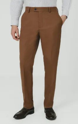 Mid Brown Twill Suit Pants