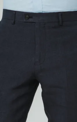 Navy Pure Linen Suit Pants