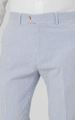 Blue & White Seersucker Suit Pants