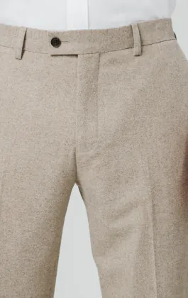 Stone Donegal Tweed Suit Pants