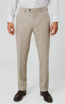 Stone Donegal Tweed Suit Pants
