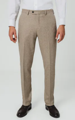 Camel Twill Tweed Suit Pants