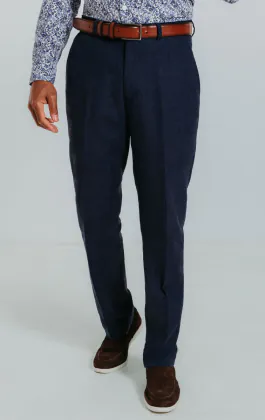 Navy Linen Suit Pants