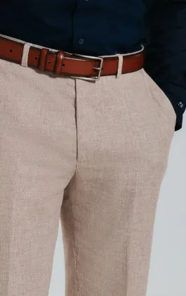 Sand Linen Suit Pants