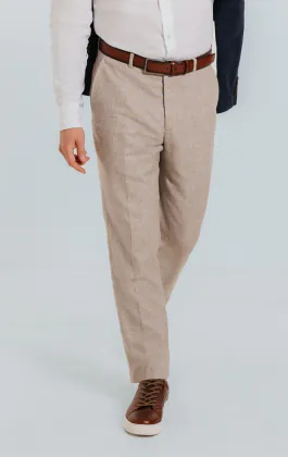 Sand Linen Suit Pants