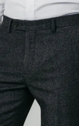 Gray Donegal Tweed Pants