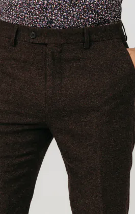 Burgundy Donegal Tweed Pants