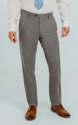Light Gray Check Suit Pants
