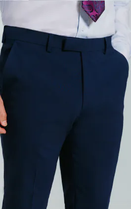 Blue Slim Fit Suit Pants