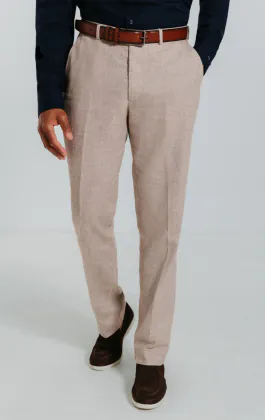 Sand Linen Slim Fit Suit Pants