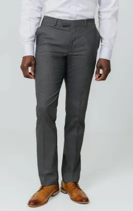 Gray Slim Fit Suit Pants
