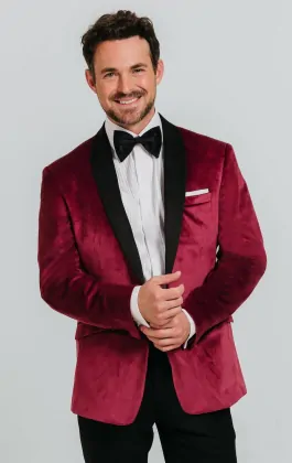 Men's Burgundy Tuxedos | Burgundy Dinner Jackets | Dobell