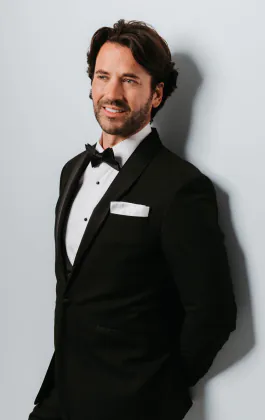 Black Slim-Fit 3 Piece Tuxedo with Shawl Lapel