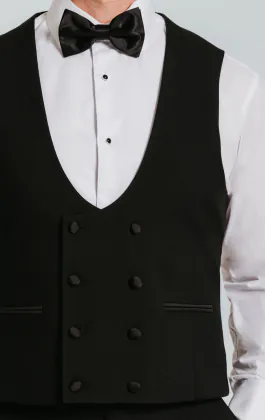 Black Double Breasted Tuxedo Vest