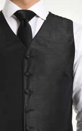 Black Dupion Vest