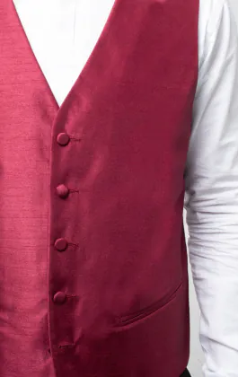 Burgundy Dupion Vest