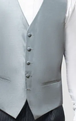 Silver Dupion Vest