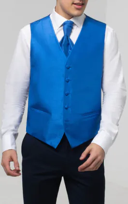 Royal Blue Dupion Vest
