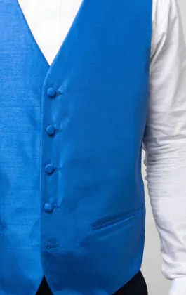Royal Blue Dupion Vest