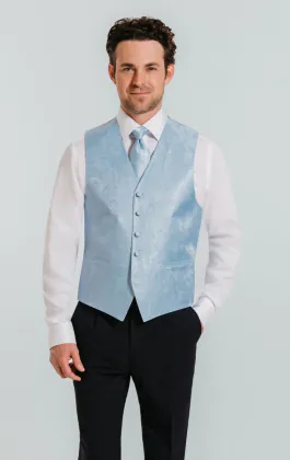Light Blue Paisley Vest