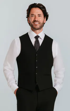 Black Slim Fit Vest