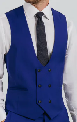 Bright Blue Double Breasted Vest