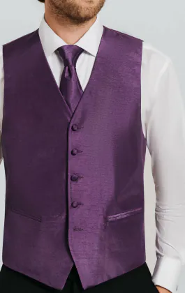 Dark Purple Dupion Vest