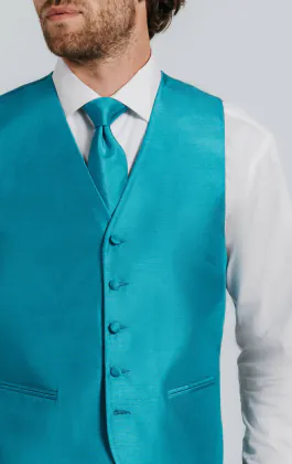Turquoise Dupion Vest