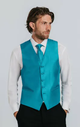 Turquoise Dupion Vest