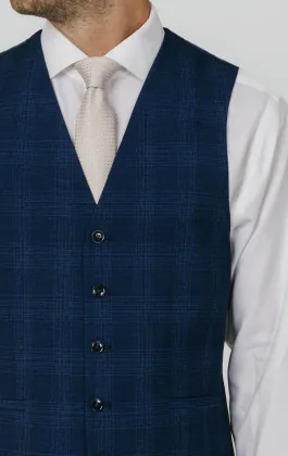 Royal Blue Shadow Check Vest