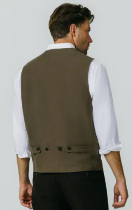 Olive Moleskin Vest | Dobell