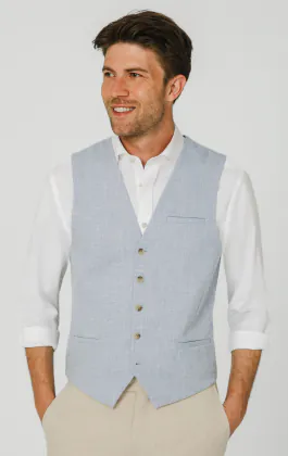 Light Blue Textured Weave Vest