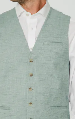 Aqua Green Textured Weave Vest