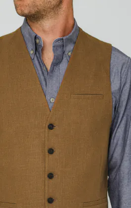 Mid Brown Ramie Vest